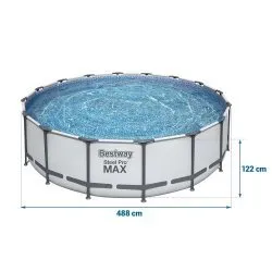 19in1 Bestway 5612Z piscină de grădină cu cadru de metal 488 x 122 cm