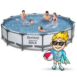 Piscina cu cadru de metal de grădină set 17in1 Bestway 56595, 427 x 84 cm 