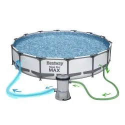 Piscina cu cadru de metal de grădină set 17in1 Bestway 56595, 427 x 84 cm 