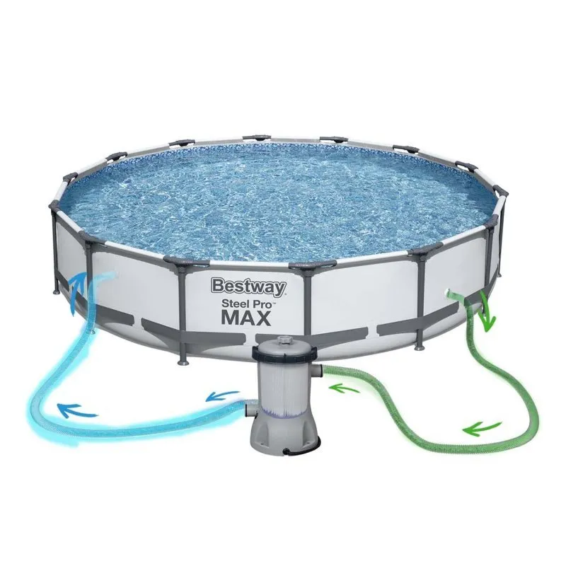 Piscina cu cadru de metal de grădină set 17in1 Bestway 56595, 427 x 84 cm 