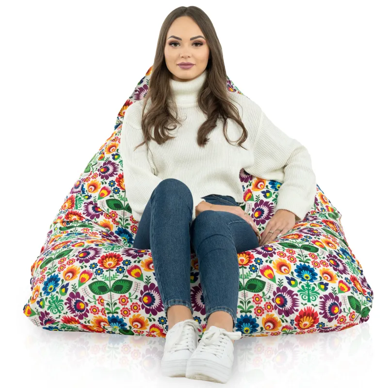 Fotoliu Puf relaxare de podea XL Bermuda - Material Imprimeu Premium – vedere 45