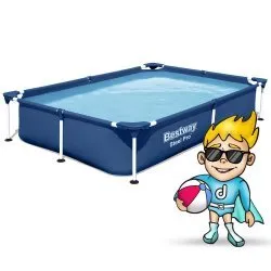 Piscina cu cadru dreptunghiular 221 x 150 x 43 cm Bestway 56401N.