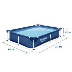 Piscina cu cadru dreptunghiular 221 x 150 x 43 cm Bestway 56401N.