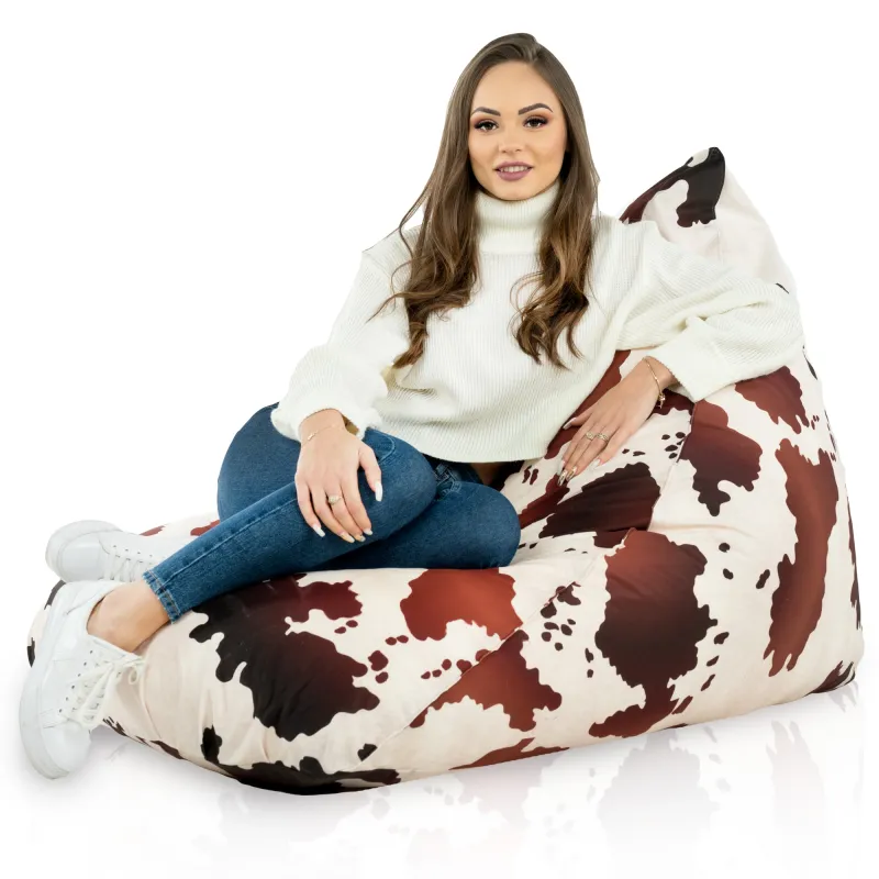 Puf macchiato elegant, perfect pentru relaxare în aer liber sau în interior