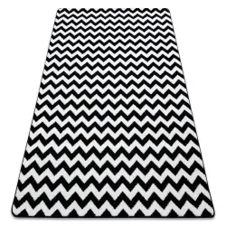 Covor Sketch - F561 cremă și negru- Zig Zag