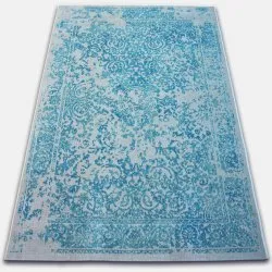 Covor Vintage 22208/054 turcoaz si cremă rozetă clasică
