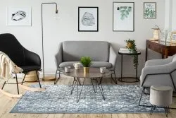 Covor acril Yazz 7006 Orient gri și albastru si fildeş
