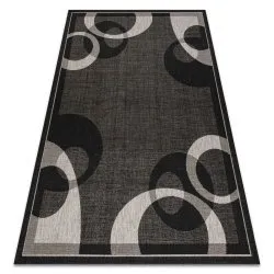 Covor sisal Floorlux 20078 negru si argintiu
