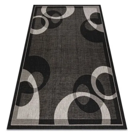 Covor sisal Floorlux 20078 negru si argintiu
