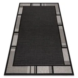 Covor sisal Floorlux 20195 negru si argintiu