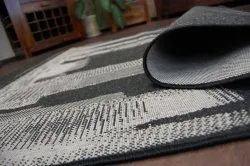 Covor sisal Floorlux 20240 negru si argintiu