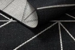 Covor sisal Floorlux 20605 negru si argint Triunghiuri, Geometric