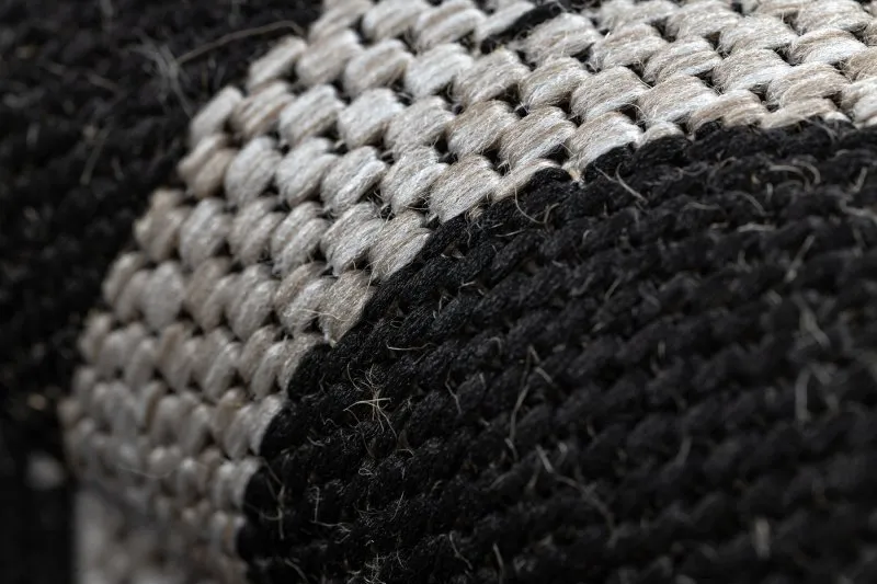 Covor sisal Floorlux 20608 marocani trellis negru si argintiu