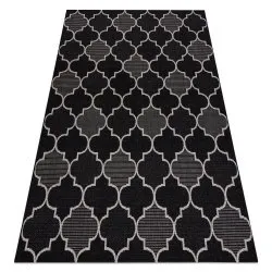 Covor sisal Floorlux 20607 marocani trellis negru si argintiu