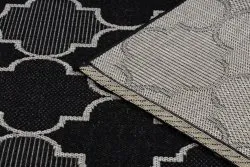 Covor sisal Floorlux 20607 marocani trellis negru si argintiu