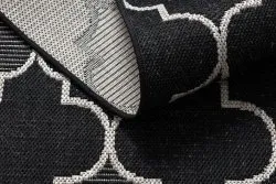 Covor sisal Floorlux 20607 marocani trellis negru si argintiu