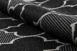Covor sisal Floorlux 20607 marocani trellis negru si argintiu