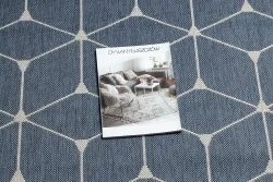 Covor sisal Flat 48721/591 Cuburi 3D albastru