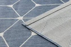Covor sisal Flat 48721/591 Cuburi 3D albastru