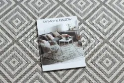 Dywan SZNURKOWY SIZAL FLAT 48607637 Kwadraty, romby szary / krem