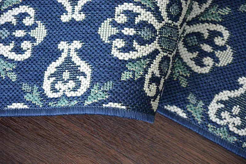 Covor sisal Color 19246/699 Flori albastru