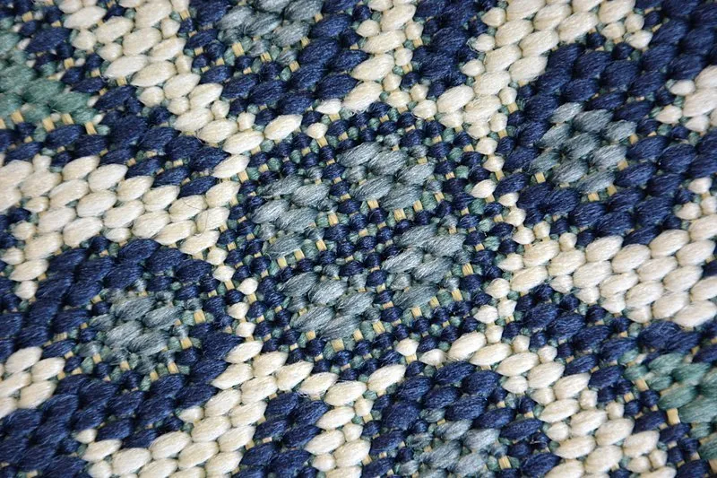 Covor sisal Color 19246/699 Flori albastru
