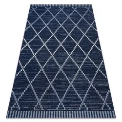 Covor sisal Color 47268/309 Caro Pătrate albastru