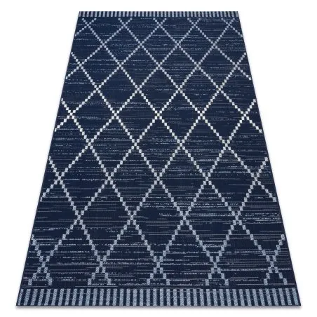 Covor sisal Color 47268/309 Caro Pătrate albastru