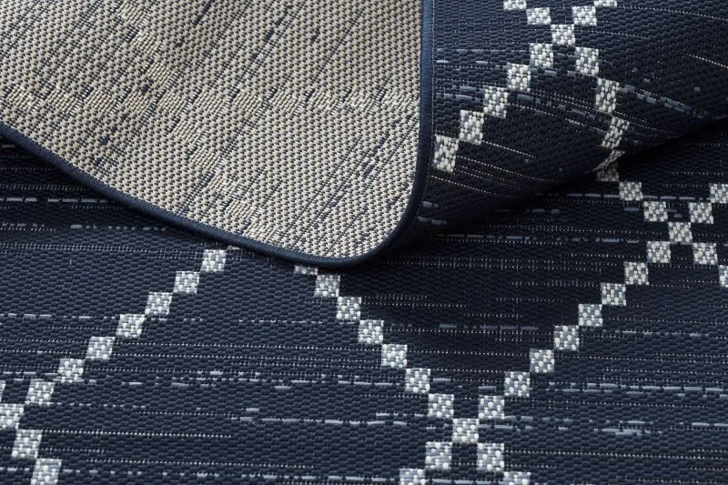 Covor sisal Color 47268/309 Caro Pătrate albastru