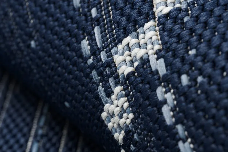 Covor sisal Color 47268/309 Caro Pătrate albastru