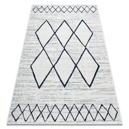 Covor sisal Color 47272/396 Caro Pătrate alb