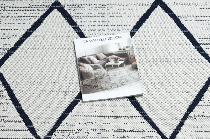 Covor sisal Color 47272/396 Caro Pătrate alb