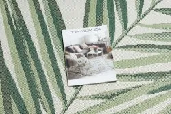 Dywan SZNURKOWY SIZAL COLOR 19434/062 Liście Zielony JUNGLE