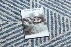 Covor COLOR 47176360 SISAL linii, triunghiuri, cikcakk bej / albastru