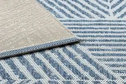 Covor COLOR 47176360 SISAL linii, triunghiuri, cikcakk bej / albastru