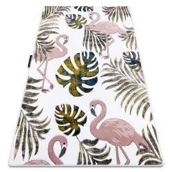 Covor PETIT GARDEN FLAMINGOS LUCRURI MONSTERA cremă