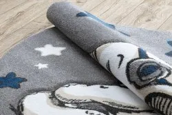 Dywan PETIT ELEPHANT SŁONIK GWIAZDKI koło szary