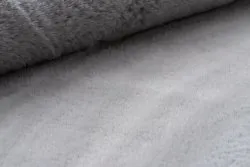 Dywan BUNNY koło srebrny IMITACJA FUTRA KRÓLIKA