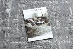 Covor MEFE modern Cerc 8722 Linii vintage - structural două niveluri de lână gri / alb