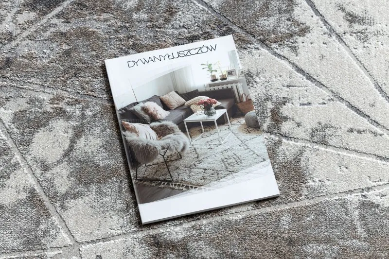 Dywan NOBLE nowoczesny 1515 64 Marmur, geometryczny - Strukturalny, dwa poziomy runa krem / szary