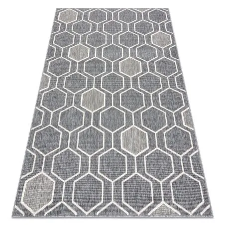 Covor SPRING 20404332 Hexagon sisal, buclat - gri