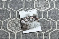 Covor SPRING 20404332 Hexagon sisal, buclat - gri
