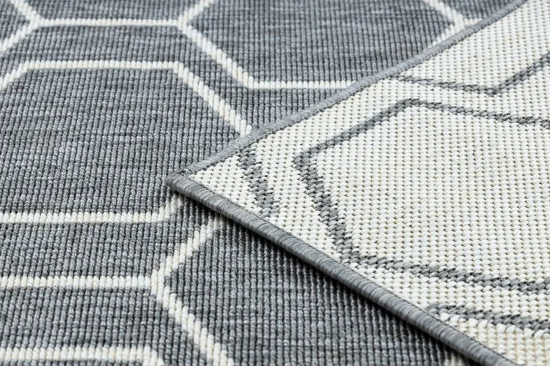 Covor SPRING 20404332 Hexagon sisal, buclat - gri