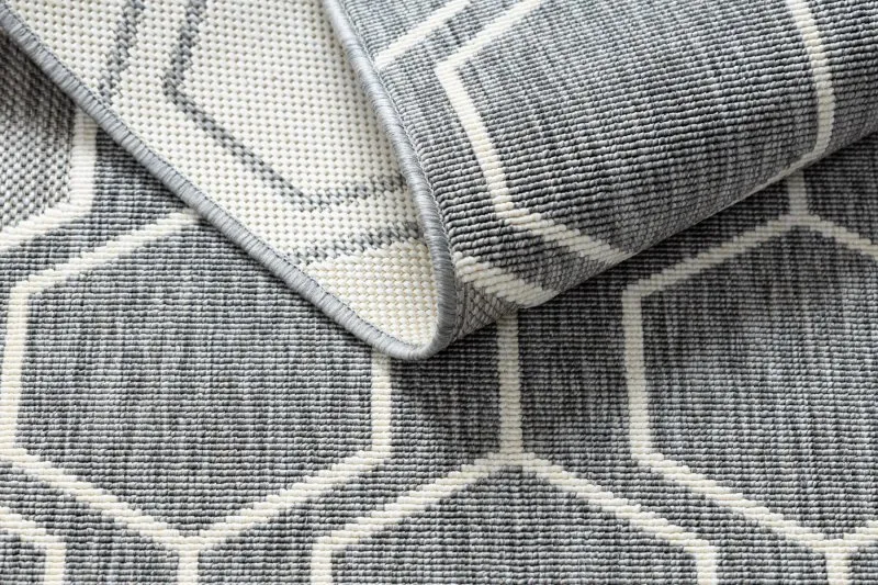 Covor SPRING 20404332 Hexagon sisal, buclat - gri