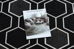 Covor SPRING 20404993 Hexagon sisal, buclat - negru