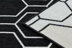 Covor SPRING 20404993 Hexagon sisal, buclat - negru