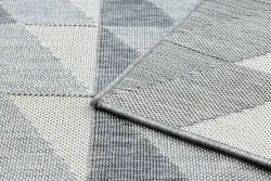 Covor SPRING 20406332 caro triunghiuri sisal, buclat - gri