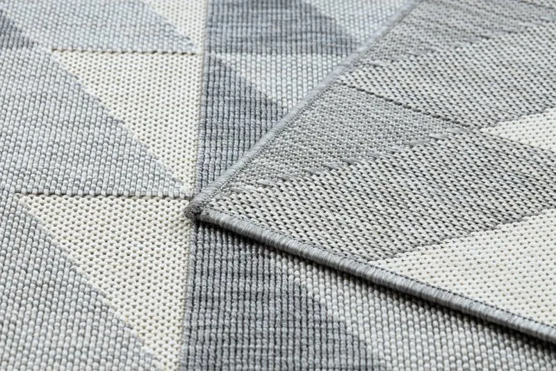 Covor SPRING 20406332 caro triunghiuri sisal, buclat - gri