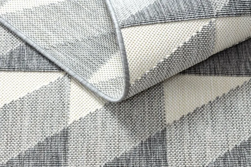 Covor SPRING 20406332 caro triunghiuri sisal, buclat - gri