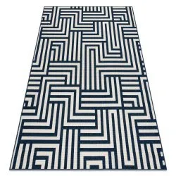 Covor SPRING 20421994 labyrinth sisal, buclat - cremă / albastru